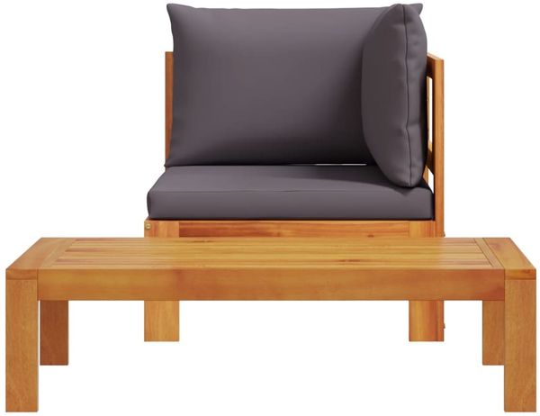 vidaXL 2-tlg. Garten-Sofa-Set mit Kissen Massivholz Akazie 367632 Bild 4
