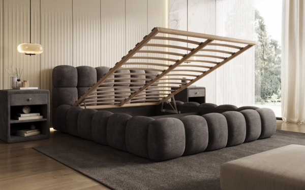 Luxusbetten24 Polsterbett Designer Polsterbett Boston, in Cord mit Stauraum Bild 2