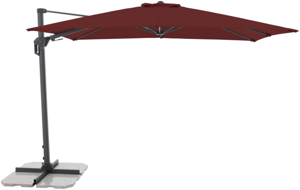 Doppler Sonnenschirm / Ampelschirm "Active Pendel Green Edition 310 x 210", inkl. Schutzhülle und Standkreuz, bordeaux, 310 x 210 cm