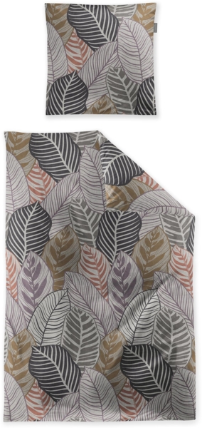 Irisette Biber Bettwäsche Koala 8628-90 Blätter natur grau 135x200