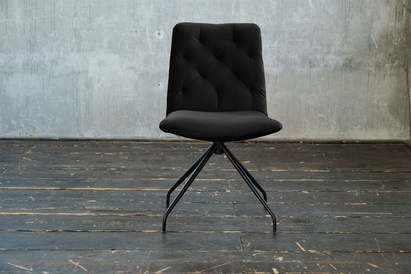 KAWOLA Stuhl NEW CHARME Drehstuhl Esszimmerstuhl Velvet schwarz 87 x 66 x 52 cm
