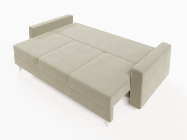 Sofa 3-Sitzer CARDE mit Schlaffunktion Hellgrau Bild 2