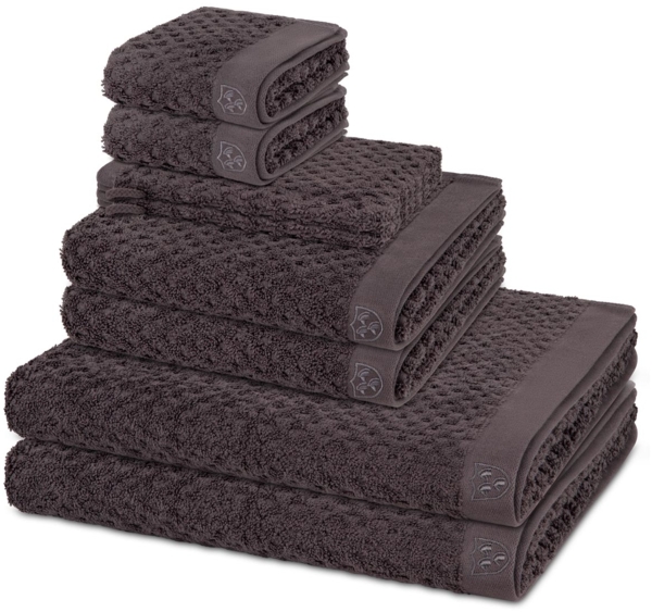 Ross Harmony 8 tlg. Frottier-Set - 2 X Handtuch (50 X 100cm), 2 X Duschtuch (70 X 140cm), 2 X Gästetuch (30 X 50cm), 2 X Waschhandschuh (16 X 22cm) - 520 - Graphit Bild 1