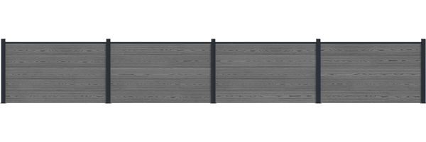 vidaXL Zaunelement 4 pcs WPC und Aluminium Grau 3429441