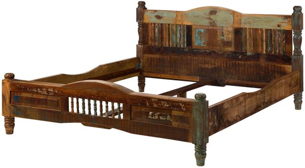 Bett Altholz 180x200x100 mehrfarbig lackiert FABLE #13
