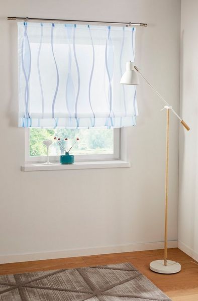 OTTO home Raffrollo Dimona, mit Klettschiene, Transparent, Voile, Polyester, Wellen