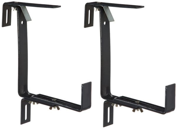 Dehner Blumenkastenhalter Profi für Rohrgeländer, 2 Stück, Metall, anthrazit