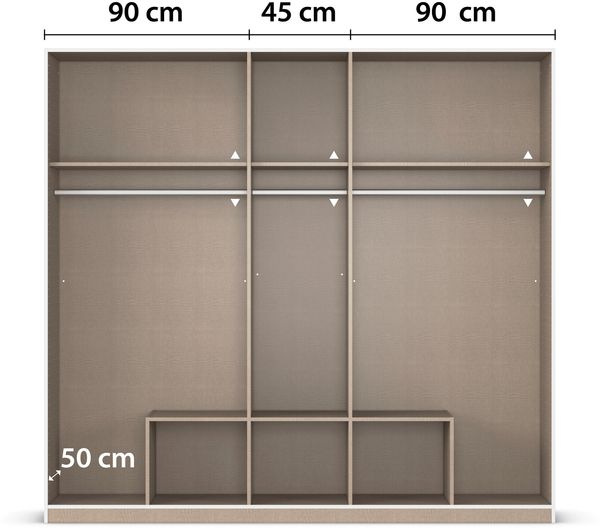 rauch Kleiderschrank, Drehtürenschrank GAMMA, 5-türig, 6 Schubkästen, Alpinweiß, 226 x 210 x 54 cm Bild 6