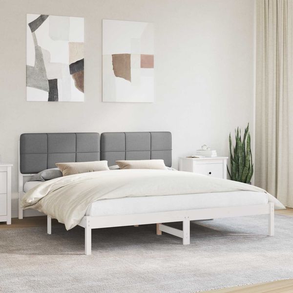 vidaXL Bettgestell mit gepolstertem Kopfteil Hellgrau 180 x 200 cm 877963
