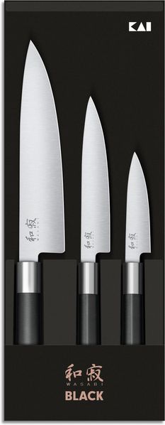 KAI Wasabi Black Messerset 67S-300 - 2 x Allzweckmesser + Kochmesser
