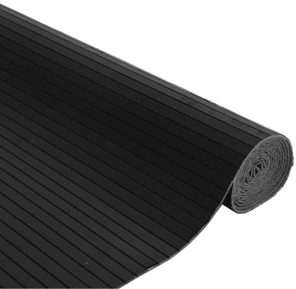 vidaXL Teppich Rechteckig Schwarz 80x100 cm Bambus 376768 Bild 4