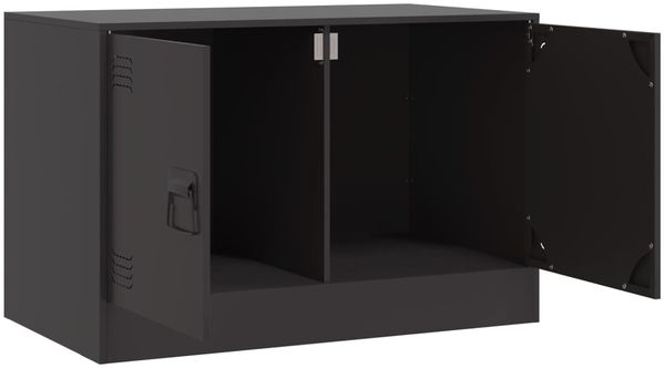 vidaXL TV-Schränke 2 Stk. Schwarz 67x39x44 cm Stahl 841632 Bild 7