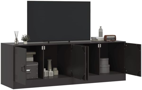 vidaXL TV-Schränke 2 Stk. Schwarz 67x39x44 cm Stahl 841632 Bild 3