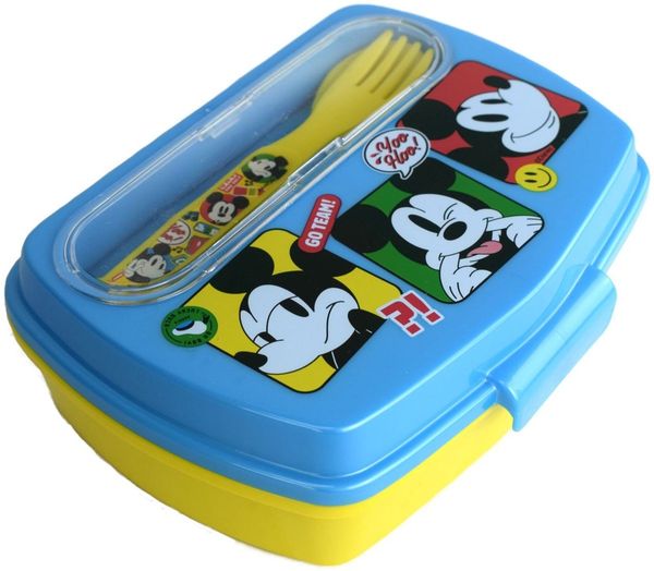 Kinder Brotdose ca. 17 x 14 cm mit Besteckfach in verschiedenen Motiven Mickey Mouse