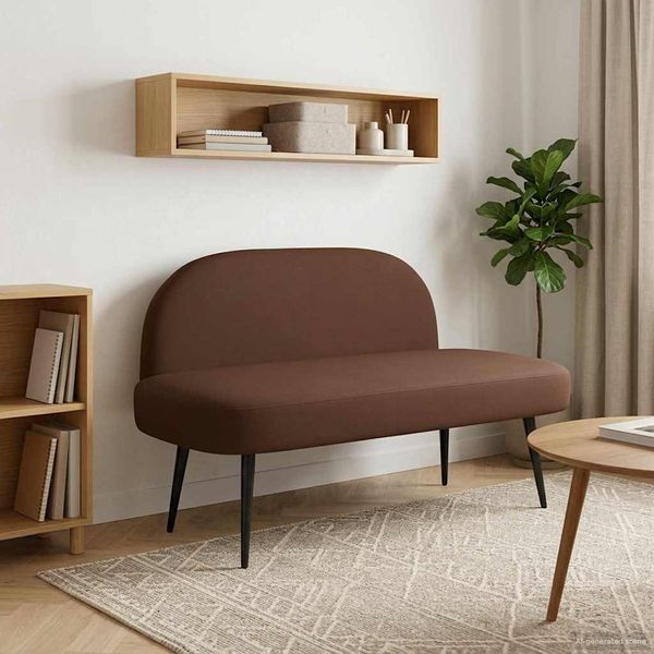 vidaXL Gepolsterte Bank mit Rückenlehne Braun 110 x 60 x 76 cm 42040800