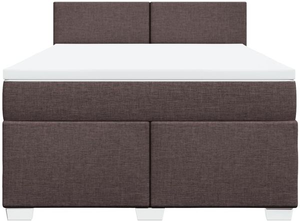 vidaXL Boxspringbett mit Matratze Dunkelbraun 160x200 cm Stoff 3288235 Bild 6