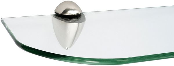 ib style Wandregal Glasregal 6mm klar 90x20 mm + Clip BECCO Edelstahloptik, Glasboden aus ESG-Sicherheitsglas - Wandregal