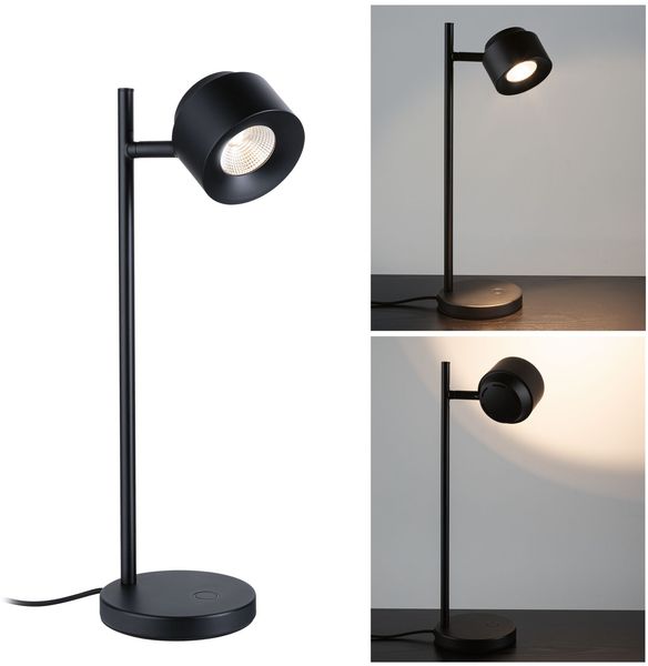 Paulmann 79777 LED Tischleuchte Puric Pane 40cm 2700K Schwarz dimmbar