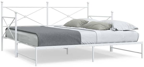 vidaXL Tagesbett Ausziehbar ohne Matratze Weiß 100x190 cm Stahl 4104690