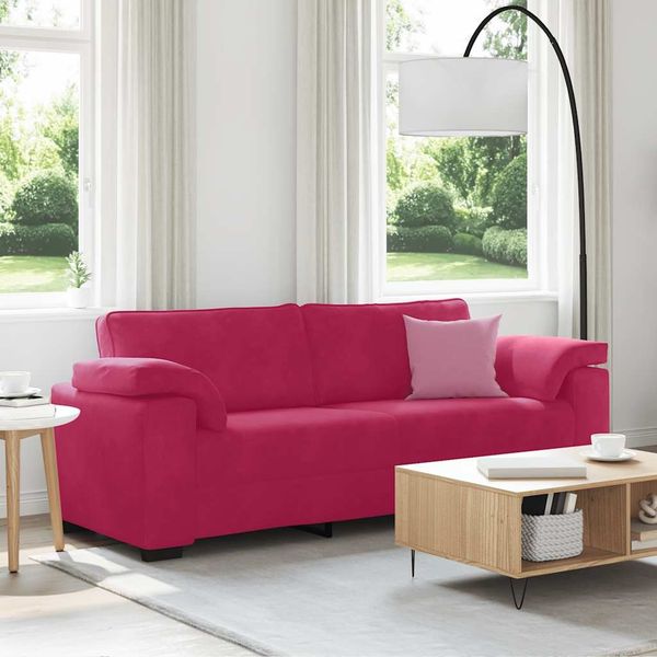vidaXL 3-Sitzer-Sofa Weinrot 220x77x82 cm Samt 4105281
