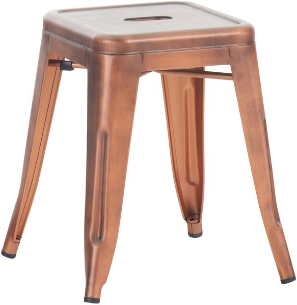 Hocker FULDA - 40 x 40 x 46 cm, Metall, Kupfer | Küchenhocker Esszimmerhocker Stapelhocker