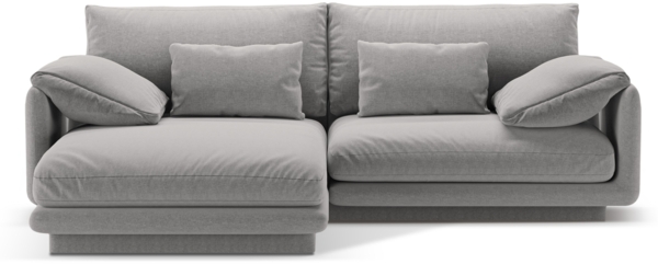 Micadoni Ecksofa Torino 3-Sitzer Links Strukturierter Stoff Hellgrau