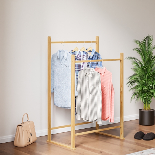 Garderobenständer Mariehamn 122x80x50cm Natur [en. casa]