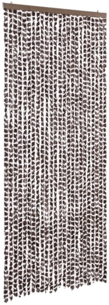 vidaXL Fliegenvorhang Braun und Weiß 100x200 cm Chenille 377393