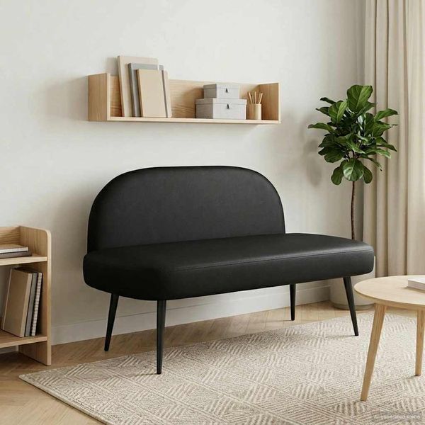 vidaXL Gepolsterte Bank mit Rückenlehne Schwarz 110 x 60 x 76 cm 42040805