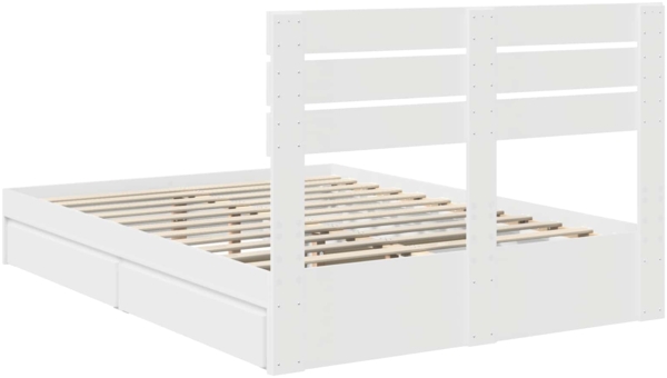 vidaXL Aufbewahrungsbett mit Kopfteil Weiß 150x200 cm Holzwerkstoff 3411559 Bild 9