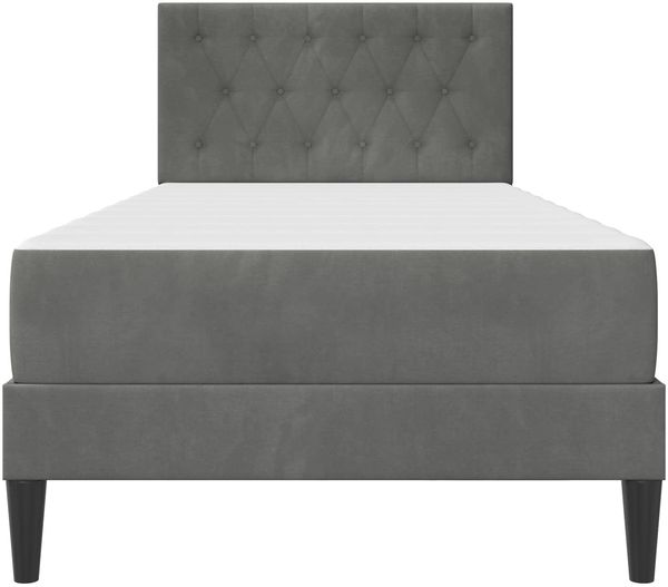 vidaXL Bettgestell mit Matratze Dunkelgrau 90 x 190 cm Samt 3415019 Bild 6