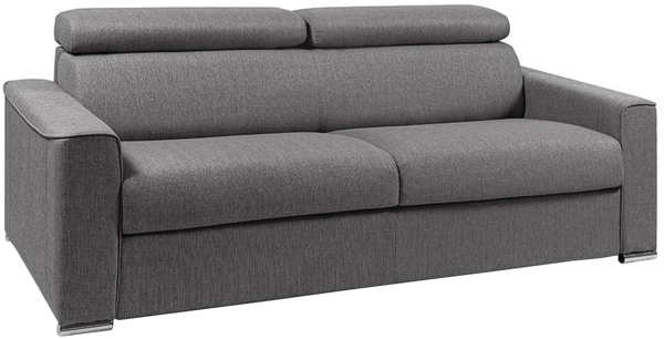 Schlafsofa 4-Sitzer Stoff VIZIR - Grau - Mit Lattenrost: 160 cm - Matratze: 16 cm mit Memory Schaum Bild 4