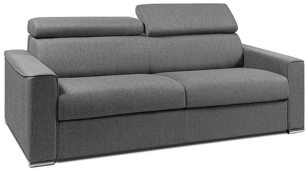 Schlafsofa 4-Sitzer Stoff VIZIR - Grau - Mit Lattenrost: 160 cm - Matratze: 16 cm mit Memory Schaum Bild 5