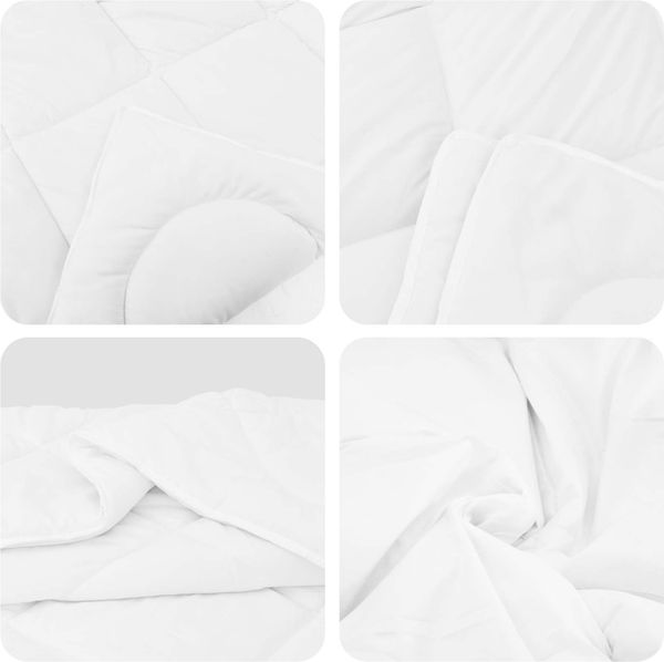 vidaXL Decke mit Kissen mit Kissen 3 pcs Weiß Mikrofaser 3378109 Bild 6