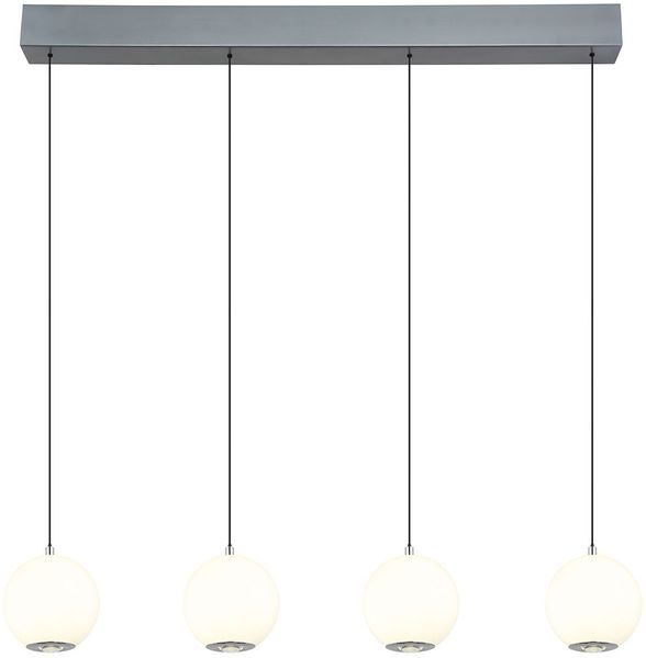 LED Pendelleuchte, Glas, Kugeln, grau, CCT, H 150 cm