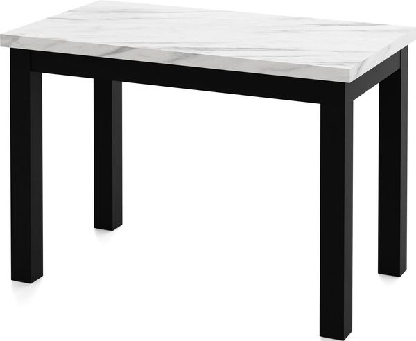 WFL GROUP Esstisch Arden rechteckig platzsparender mit schwarzen Massivholzbeinen (MADE IN EU, 100x60 cm Skandi, Loft & Industrieller Stil), moderner Tisch in Holzoptik für Küche, Esszimmer oder Wohnzimmer