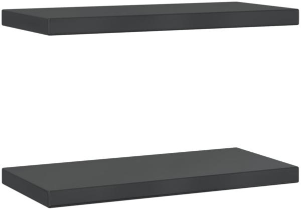 vidaXL Wandregale 2 Stk. 50x23,5x3 cm Schwarz Edelstahl 30295