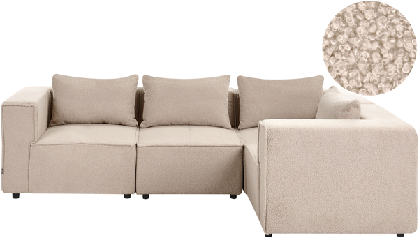 AXEBO 4-Sitzer Modul Ecksofa linksseitig Beige Bouclé
