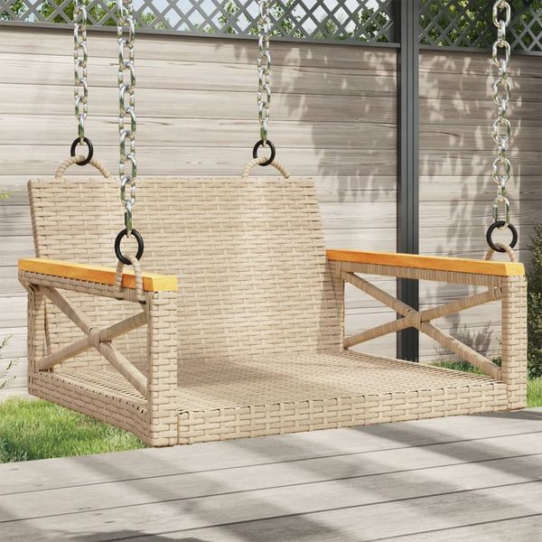 vidaXL Hängesessel Beige 63x62x40 cm Poly Rattan 368172