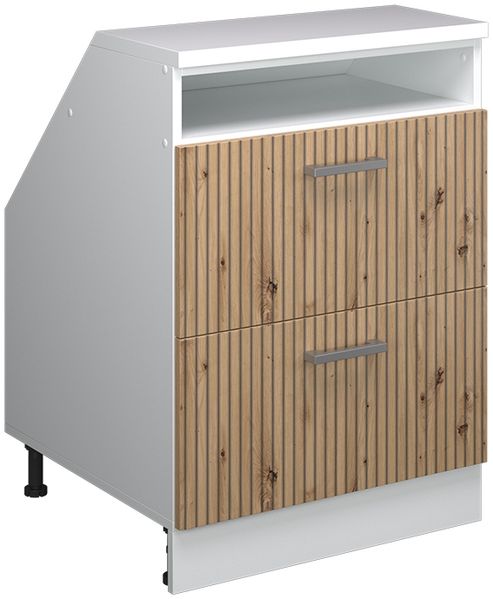 Dachschrägenschrank Rion Artisan-Eiche 60 x 81.6 cm mit 2 Schubladen, Schrankkorpus 60 cm Tiefe Vicco