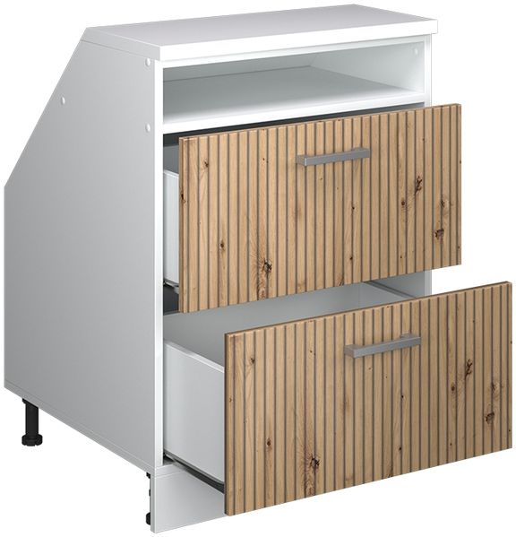 Dachschrägenschrank Rion Artisan-Eiche 60 x 81.6 cm mit 2 Schubladen, Schrankkorpus 60 cm Tiefe Vicco Bild 4