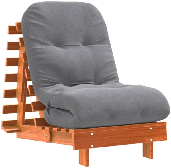 vidaXL Futon Schlafsofa mit Matratze Braun 60x206x11 Massivholz Kiefer 846748