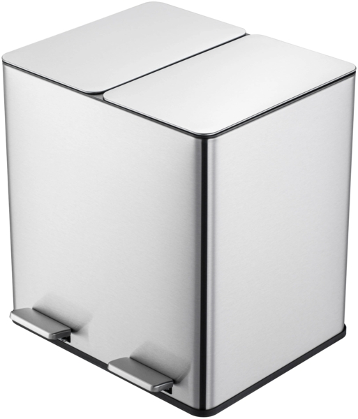 STEELSØN 'Gloas' Mülleimer, 2x15L, silber, Edelstahl