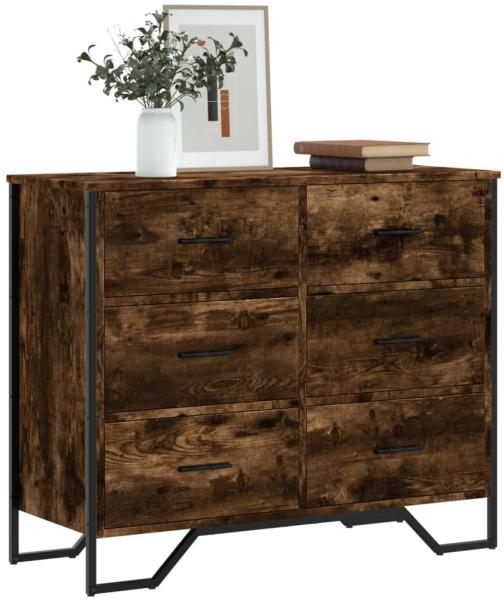 vidaXL Kommode Räuchereiche 91x35,5x74,5 cm Holzwerkstoff 3295304