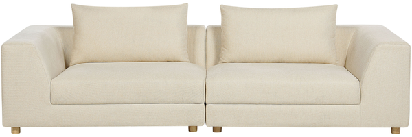 3-Sitzer Sofa sandbeige mit Kissen LERMON