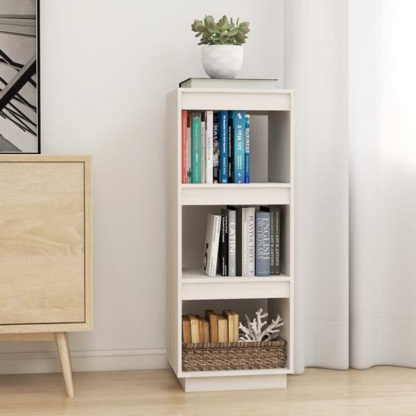 vidaXL Bücherregal/Raumteiler Weiß 40 x 35 x 103 cm Massivholz Kiefer 810845