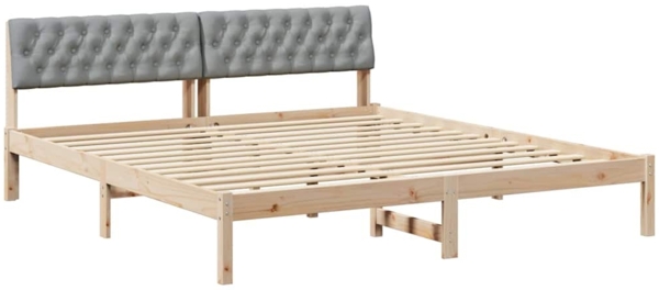 vidaXL Bettgestell Braun und hellgrau 180 x 200 cm Massivholz Kiefer 3394343