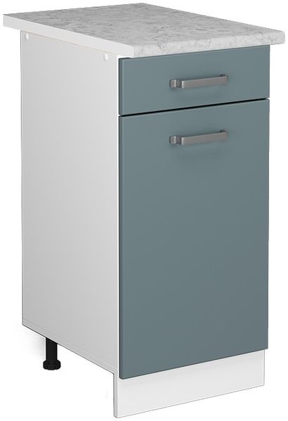 Unterschrank R-Line Blau-Grau 40 cm mit Schublade, mit Arbeitsplatte Vicco