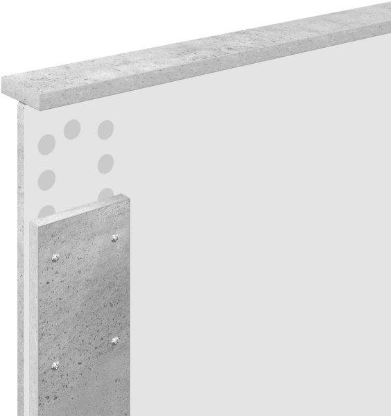 vidaXL Bettrahmen mit Kopfteil Beton Grau 100x200 cm Holzwerkstoff 3408302 Bild 10