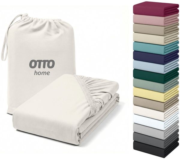OTTO home Spannbettlaken Cremona, BASIC und PREMIUM Qualität, mit Elasthan, Baumwolle, Jersey (180 g/m), Gummizug: rundum, (1 Stück), Jersey Bettlaken ab Größe 90x200 cm, Strapazierfähig und langlebig